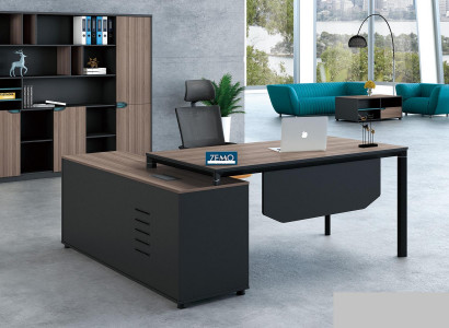 Büroeinrichtung 2tlg. Set Chef Tisch + Aktenschrank Tische Regal Schreibtisch